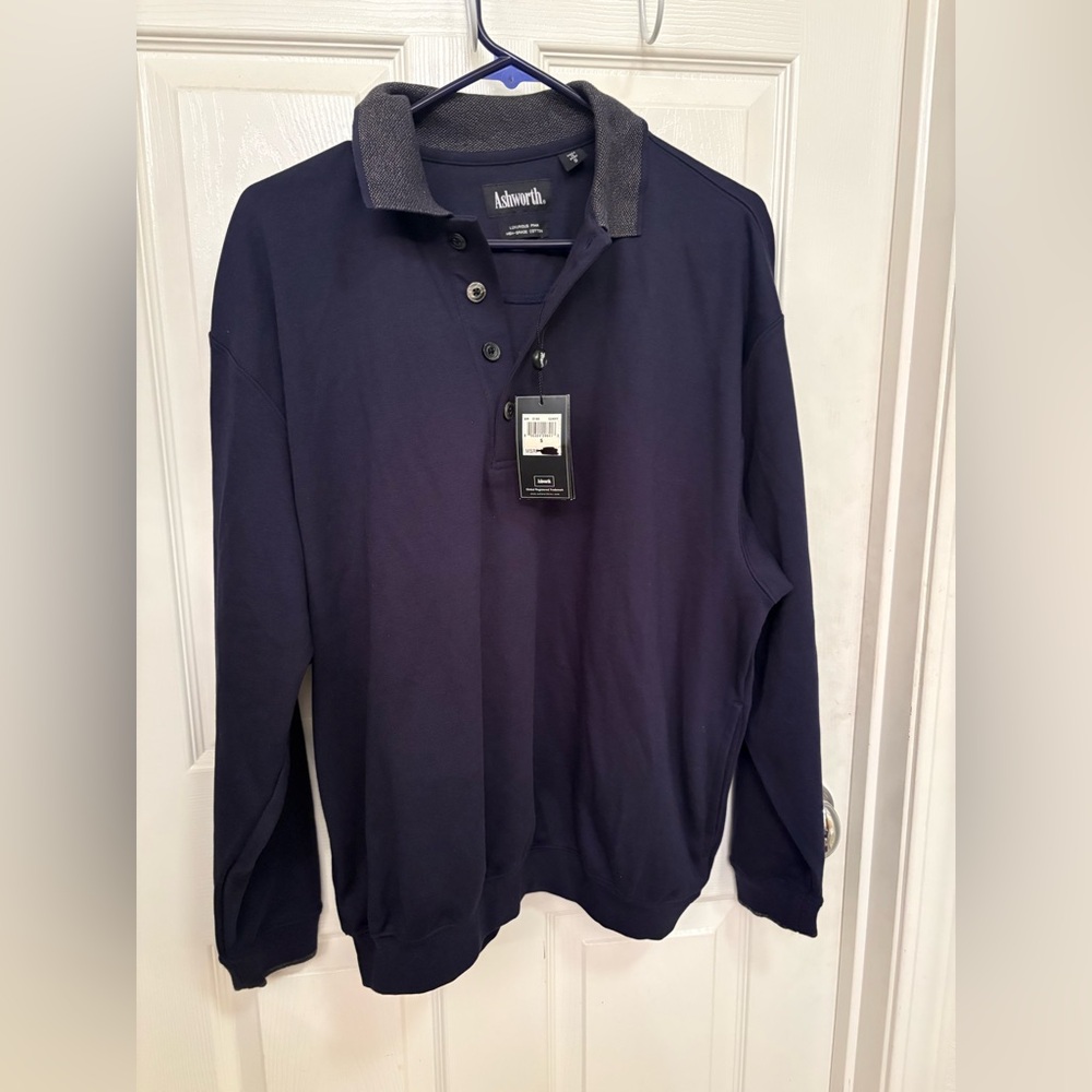Ashworth Men's Navy Polo Shirt Size Small